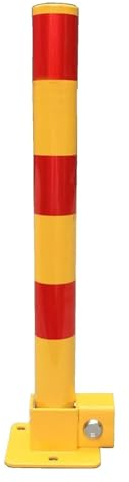 Bolardo de bloqueo para espacio de estacionamiento de automóviles, poste de barrera de estacionamiento plegable con cerradura de alta visibilidad amarillo y rojo, bloqueador de protección de entrada