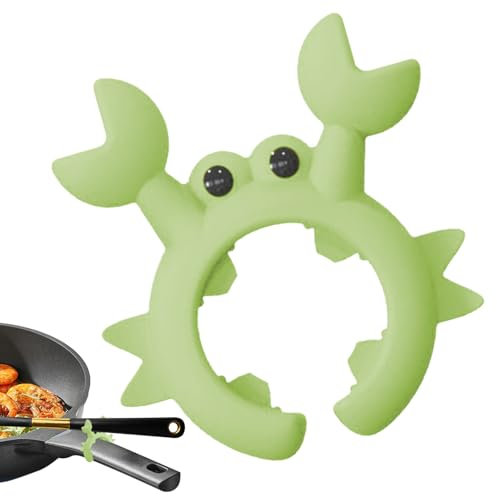 Poggia-utensili – Design in silicone a forma di granchio, funzione anti-trabocco, supporto per mestolo, pentola, cucchiaio per cucina, porta spatola, gadget per accessori da cucina