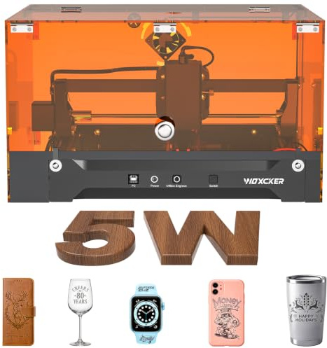 Machine a Graver Laser, L2 Flex 5,5 W Graveur Laser avec Boîtier Machine, Haute Précision Découpe Laser, Gravure et Découpe du Bois, du Métal et du Verre Convient aux Débutants (Classe 1, 5500 mW)