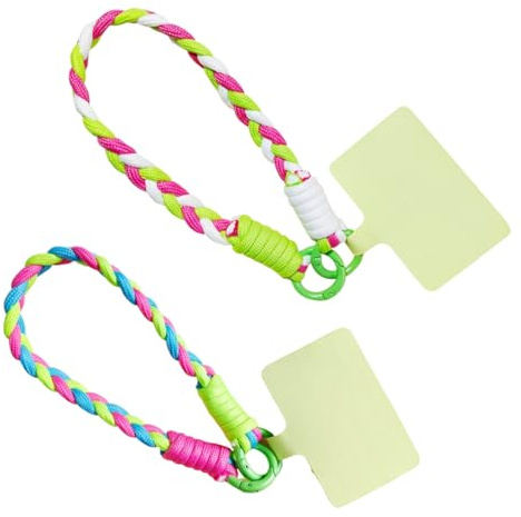 2 cinturini da polso regolabili per cellulare con distanziatori, perfetti per telefoni cellulari, cinturini da polso a catena per cellulari.