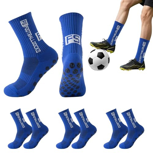 Detontek Lot De 3 Paires De Chaussettes De Football Antidérapantes Pour Adultes, Respirantes Pour Le Football, Le Basket-Ball Et La Course à Pied