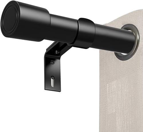 Eachans Curtain Rod for Windows 16 to 55 Inch, 25 mm Diamete Window Curtain Pole, Adjustable Heavy Duty Metal Single Curtain Rod Set with Aluminium Finials for Living Room, Bedroom, Bathroom