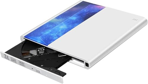Extern Cd Dvd-enhet För Tv Pc-projektor Med Hdmi Usb3.0 Type-c-gränssnitt Bärbar Cd Dvd /-rw-enhet Extern Dvd-brännare För Windows Xp 7 8 10 Mac Os Tv, White