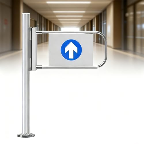 Portail Piétonnier Manuel À Ouverture À 180° Pour Supermarché,Portail Battant À Double Sens En Acier Inoxydable Métal,Porte De Sécurité,Porte Battante D'entrée Fermeture Automatique(50cmx100cm)