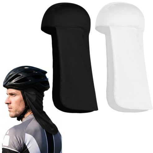YUGYNE 2 Pièces Casquette Protège Nuque Soleil, Casquette avec Protection Nuque Anti-UV, Bonnet Sous Casque Moto et Cyclisme, Casquette Rafraîchissante Anti Transpiration pour Homme et Femme