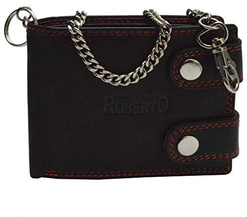 flevado Voll Leder Geldbörse in Querformat Wild Tribes Only Original Herren Börse mit Hosenkette und RFID Schutz