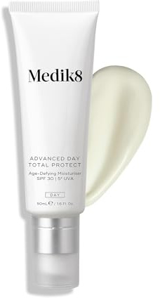 Medik8 Advanced Day Total Protect SPF 30 Face Moisturiser - Hydrating & Non-Greasy UVA Protection - Lightweight Suncreen & Moisturiser - 50ml