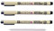 PIGMA MICRON Sakura Fineliner Nr.05 (0.45mm) Schwarz, 3 Stück UND 1 ESTOMPE