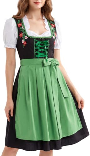 SCARLET DARKNESS Women's German Oktoberfest Costumes 3 Pcs Bavarian Dirndl Dress