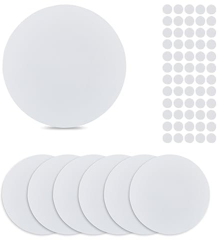 SUPERFINDINGS 8 Stück PP Kunststoff Abdeckplatten Für Wandlöcher Mit 60 Stück Kunststoffaufklebern 152mm PVC Material Staubdichte Abdeckplatte Flache Runde Mattierte Blindplatte