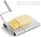 Cheese Slicer, Stainless Steel with Scale Cheese Slicers Board, Cheese Cutters for Block Cheese with 5 Replacement Wires, Stainless Steel Cheese Slicers for Butter Cutter Food Slicer