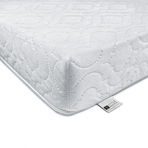 iSTYLE MODE BETTER HOME CHOICE 160 x 80 x 13 cm Baby Toddler Cot Bed Foam Mattress Fully Breathable & Waterproof Zipped Removable Washable Cover, Anti Allergy, White (160 x 80 x 13cm)