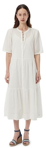 Tommy Hilfiger Abito Svasato da Donna, Bianco (TH Optic White), 72