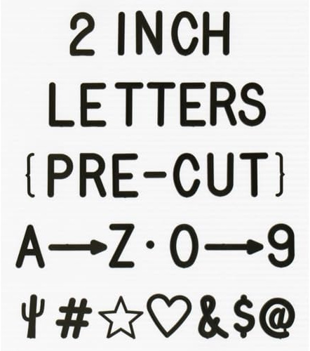 2 Inch Letters for Letter Board Letters Only, Large Black Plastic Letters for Felt Letter Board Signs Accessories Big Pre-cut Letters 2” for Changeable Message Board Letterboard Letters 186 Characters