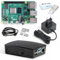 Raspberry Pi 4 4GB Starter-Kit | 64GB Black Edition | Offizielles Netzteil 15W | Offizielles Gehäuse | 4k Micro HDMI Kabel | Kühlkörper Set | USB-Kartenleser