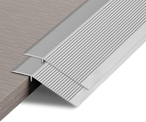 Zayejod Aluminum Floor Transition Strip Door Bar, 10cm x 0.9m, 2pcs | Silver , Floor Bar for Doorways Threshold Ramp Tile Laminate Planks for Gaps Carpet Floor Tile