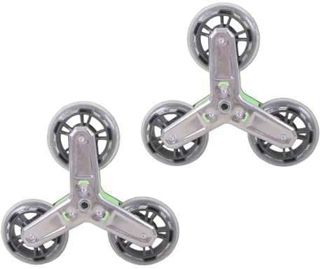 Carrello per la spesa a 3 ruote con prestazioni robuste per salire le scale su tutti i terreni, 21 cm, colore: verde