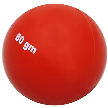 HAEST - Schlagball 80g, Wurfball für Wettkampf und Training, Roter Ball für Weitwurf aus Kunststoff