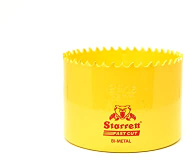 Starrett HSS Bi-Metal Hole Saw - FCH0296 Fast Cut Extra Cobalt Hole Saw - For Stainless Mild Sheet Wood Plastic Various Materials - 65mm