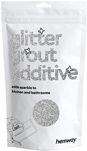 Hemway Glitter Grout Additive - Silver | 100g Metallic Flakes for Adding Sparkle to Old & New Kitchen & Bathroom Tiles | Enhance Your Indoor Grouting Projects with a Durable Sparkly Effect