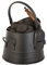 Matte Black Fireside Kindling Log Coal Charcoal Scuttle Bucket & Shovel