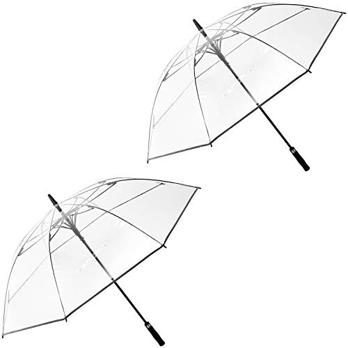 G4Free 62 Inch Clear Golf Umbrella Transparent Auto Open Large Stick Umbrella Oversized Windproof Waterproof with Sleeve for Women Men