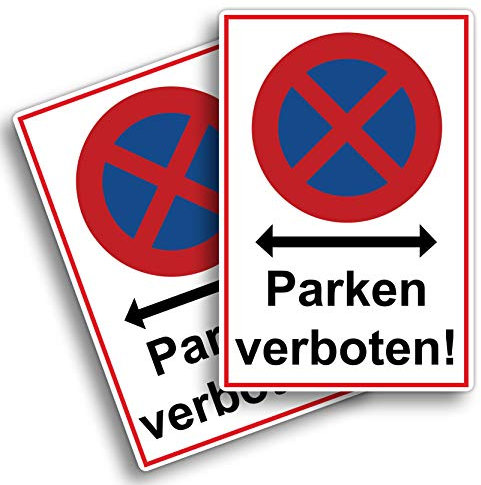 STROBO - Cartello di divieto di tenuta, 2 pezzi, XXL, 30 x 40 cm, vietato il parcheggio in robusto PVC, 5 mm, con protezione UV