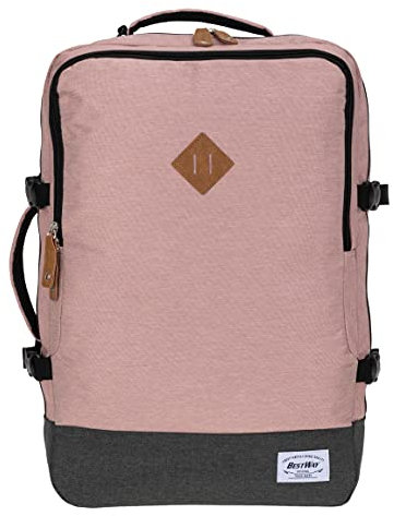 Bestway Cabin 40223 Retro Reiserucksack Kabinenrucksack Leichtgepäck Rucksack + Koffergurt (Soft Pink 40223-2100)