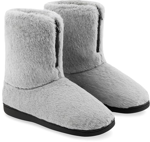 CityComfort Damtofflor - Fluffiga stöveltofflor inomhus husskor för kvinnor och tonåringar storlekar 3-8 halkfria sultofflor - gåvor till henne