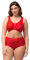 Ulla Popken Damen Entlastungs-BH, ohne Bügel, Strassanhänger, Cup C - G BRA, neon rot, 100C