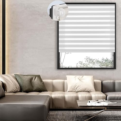 Verdunkelungsrollo Klemmfix ohne Bohren 100 x 180 cm lichtdurchlässig & verdunkelnd Thermorollo Verdunkelungsrollo Größe und Farbe wählbar für Tür & Fenster, Weiß