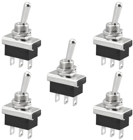 Heschen Kippschalter aus Metall, KN3D-102, 12 V, 25 A, SPDT, Ein/Ein, 2-polig, 3 Kontakte für Armaturenbeleuchtung (5)