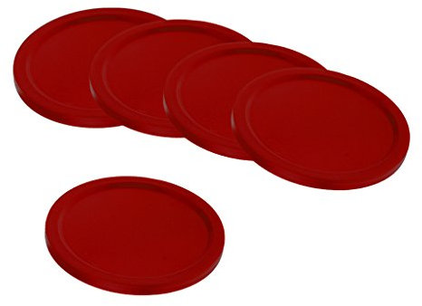 Paowsietiviity Lot de 5 palets de Air Hockey pour tables de Air Hockey Rouge foncé 50 mm