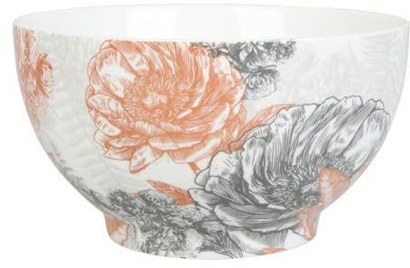 GENEVIEVE LETHU 536515 Bol 55 cl Porcelaine - Collection GRAVURES COLOREES - Ø 13 cm H 7 cm - Coloris Terracotta