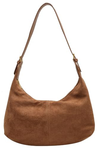 TIAASTAP Wildleder Handtasche Damen Umhängetasche Damen klein Hobo Bag Crossbody Bag Shoulder Bag Women Tote Bag Schultertasche Beuteltasche mit Verstellbarer Schultergurt