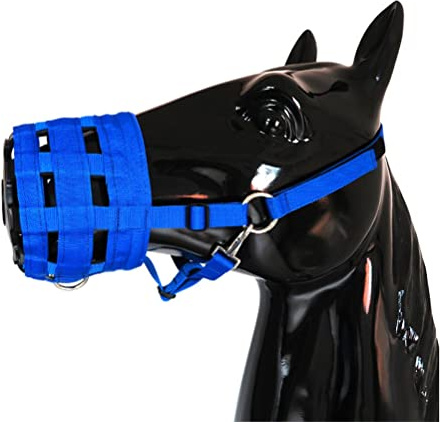 aqxreight Equipo Ecuestre de Nylon de Gafas Comodidad Pastoreo Pastoreo Caballos con Gancho y Halter Sujetador (Blue #27)