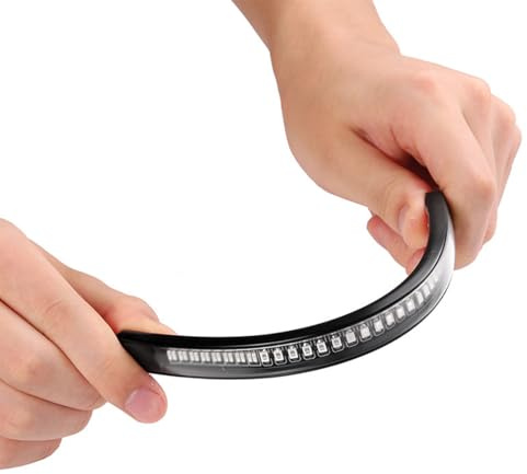 ELAYARD Striscia Luminosa LED per Indicatori di Direzione Moto 48 LED Stop e Frecce, Resistente all'Acqua Ip68, 2 Pezzi