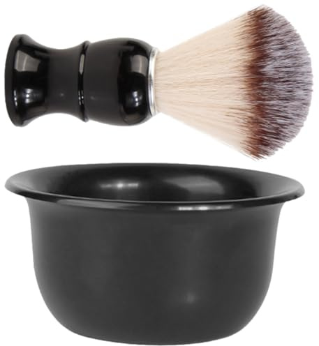ROMISBABA Barba Uomo Pennello e Ciotola da Barba Kit di Pulizia per Rasatura Accessori da Portatili per Cura