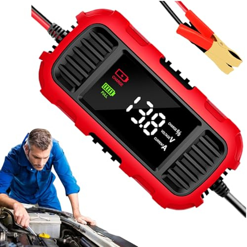 Caricabatterie per moto, Caricatore di mantenimento per moto,Mantenitore di batteria per caricabatterie per autoveicoli | Caricabatterie per auto intelligente con rilevamento intelligente con display