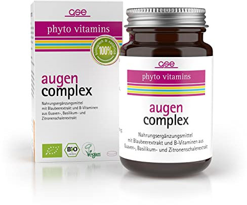 GSE Augen Komplex 60 Tabletten mit Blaubeerextrakt und B-Vitaminen, BIO-Qualität, 100% pflanzlich, vegan und ohne Zusatzstoffe