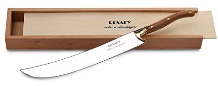 Resafy Spada da champagne con scatola di legno coltello champagne spada apribottiglie (legno marrone)