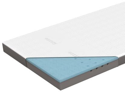 Genius Eazzzy Topper Deluxe 90x200x9cm H2 H3 - orthopädische Matratzentopper für Matratze & Boxspringbett aus Gelschaum | Matratzenauflage 90x200cm für Allergiker inkl. Bezug, Weiß