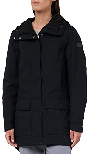 Schöffel Damen Ins. Parka Rotterdam L, wind- und wasserdichter Damen Parka mit verstellbarer Taille, Wintermantel mit 4-Wege-Stretch und Teddyfutter, black, 40