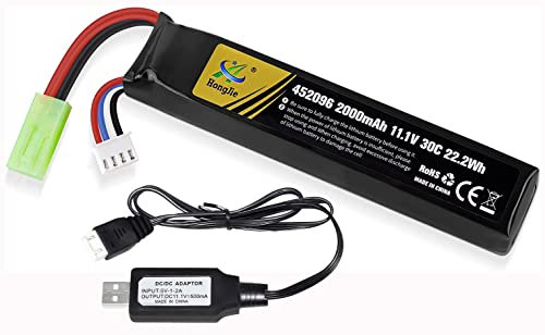 Yangers 11.1V 3S Lipo Battery Airsoft 2000mAh RC Rechargeable 30C Mini Tamiya Plug +USB Charger Set Kit for Remote Control Airsoft Rifle Boat Drift Car Toys