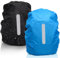 2 Pièces Protection Sac À Dos Pluie avec Bandes Réfléchissantes (40-50L), Housse de Pluie Sac À Dos D'Extérieur, Housse Sac A Dos Impermeable pour La Randonnée, Le Vélo