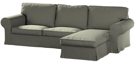 Dekoria Ersättning för överdrag för Ektorp, 2-sitsig soffa med Recamiere-soffa, lämplig för modell Ektorp, grå-beige