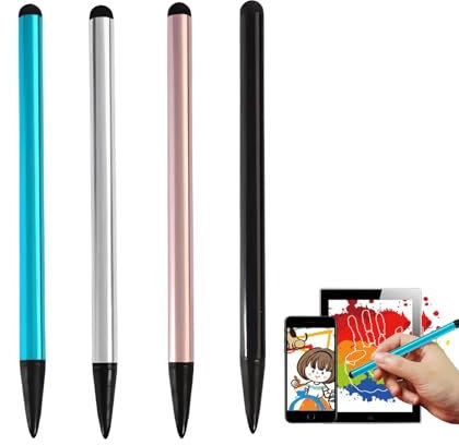 DHWEKU Penne per cellulari,Pennino capacitivo a doppia testa, 4 compatibile con computer, telefoni cellulari, tablet, ecc.
