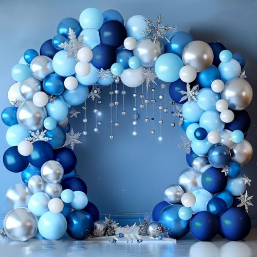 Balloon Arch Kit, 185 Pcs Blue Balloon Arch for Baby Shower,Parties,1,13,16,18,21th Happy Birthday Balloons for Kids Boys Men