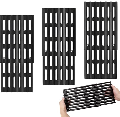 Juego de 3 rejillas de cocción ajustables – 15 cm de ancho, rejilla universal de repuesto para parrillas de barbacoa, parrillas universales para parrillas de gas, se extiende de 31 cm a 48 cm de