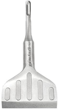 Greywolf Broca de cincel SDS Plus, cincel de 3 pulgadas, ángulo de manivela de 15°, rascador de piso de aleación de 40CrMo, eliminación de azulejos para accesorio de taladro de martillo giratorio SDS